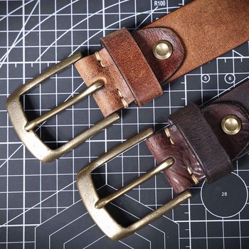 Men’s Genuine Leather Belt – Italian Cowhide with Brass Buckle 14